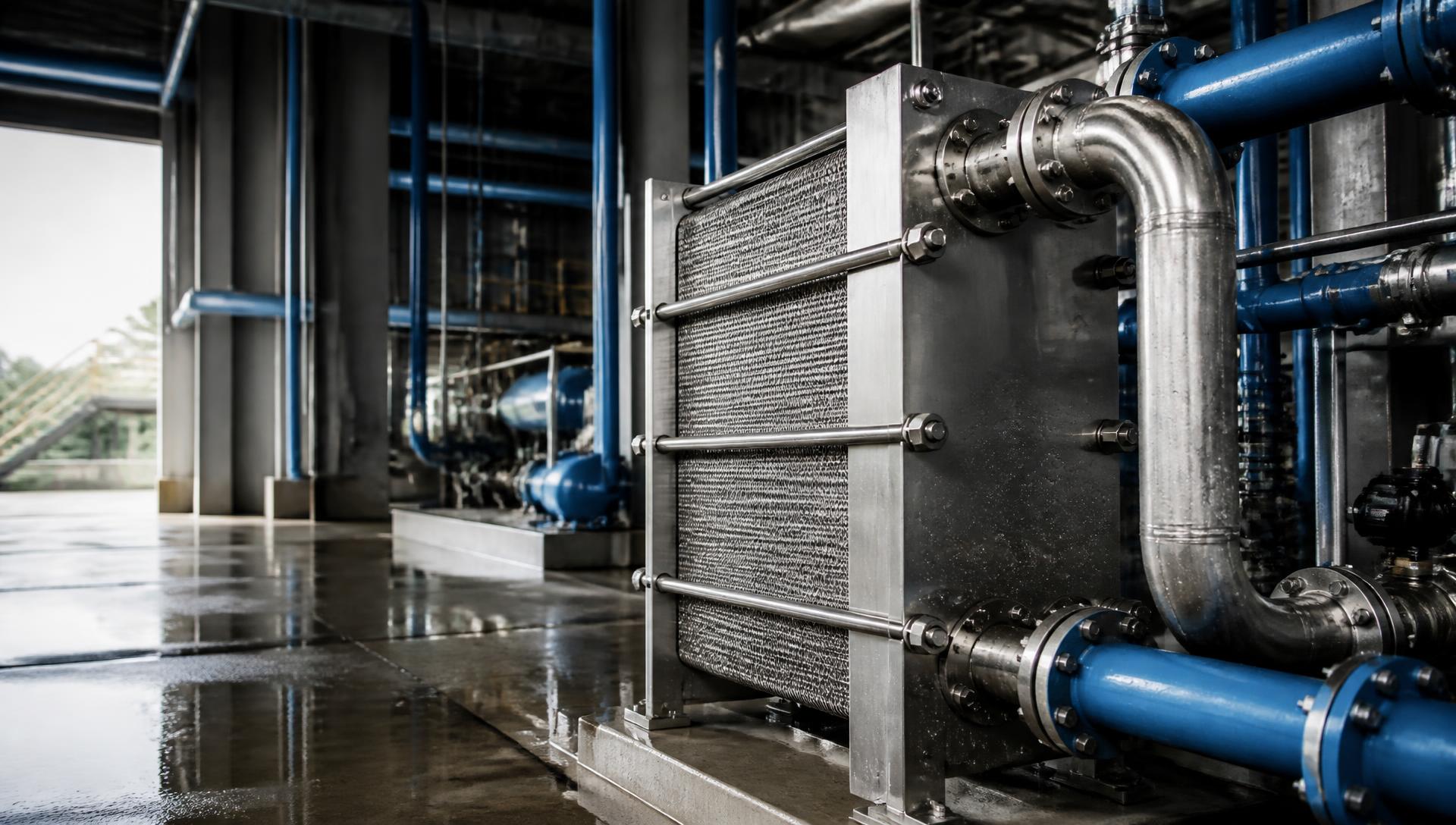 Industrial plate heat exchanger and process-water system